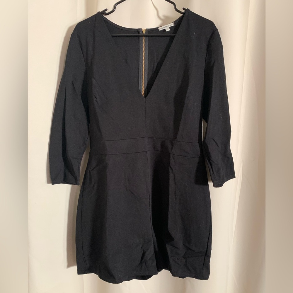Elegant Black V-Neck Romper